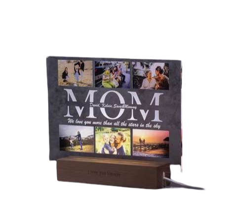 Personalized Acrylic LED Lamp — Custom Photo & Text Night Light for Mom, Dad, Friends & Family