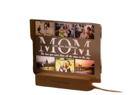 Personalized Acrylic LED Lamp — Custom Photo & Text Night Light for Mom, Dad, Friends & Family