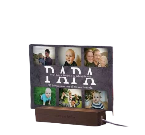Personalized Acrylic LED Lamp — Custom Photo & Text Night Light for Mom, Dad, Friends & Family