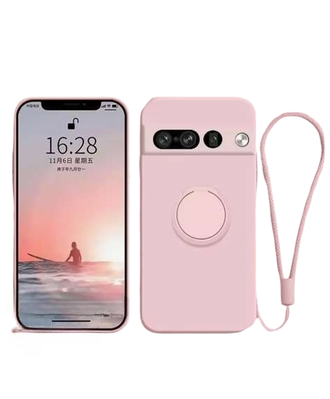 Magnetic Ring Holder Liquid Silicone Phone Case — Shockproof Candy Color Cover for Google Pixel 10/9/8/7/6 Pro & A Series
