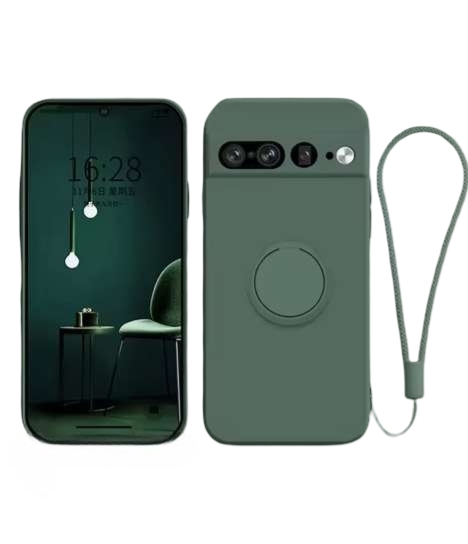 Magnetic Ring Holder Liquid Silicone Phone Case — Shockproof Candy Color Cover for Google Pixel 10/9/8/7/6 Pro & A Series
