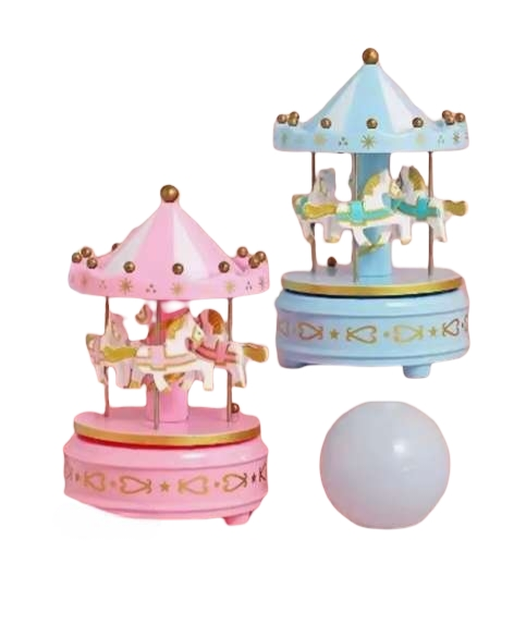 Luxury Carousel Music Box — 4 Rotating Horses Romantic Handcrafted Gift
