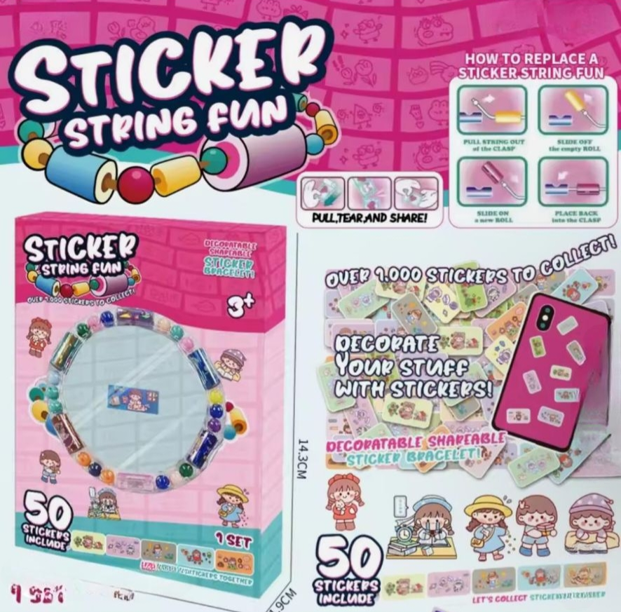 DIY Sticker Bead Bracelet Kit – Creative Jewelry Making Set for Girls
