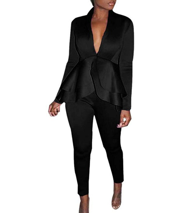 Ruffled Air Layer Business Uniform Casual Wear