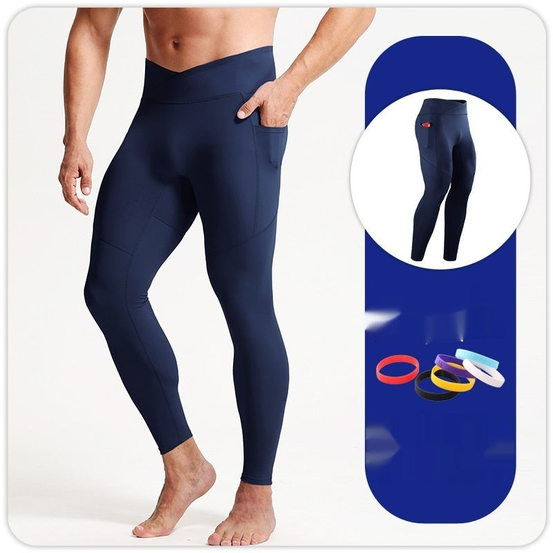 Men's Autumn And Winter Cross High Top Sports Tight Trousers