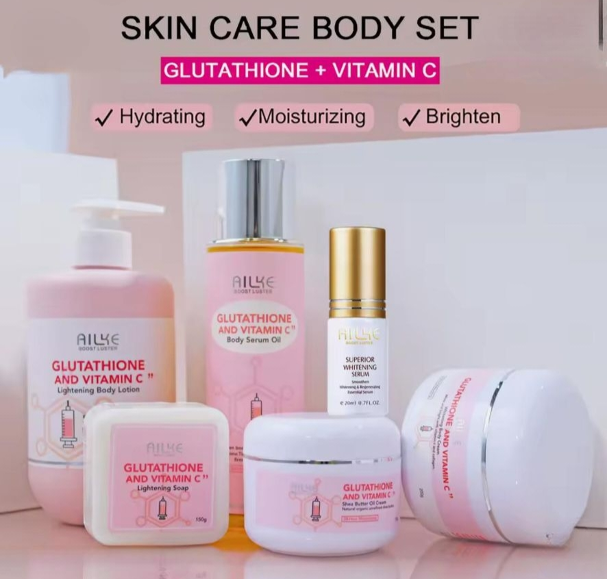 Glutathione & Vitamin C Whitening Skincare Kit — Lotion, Cream, Soap & Spa Set