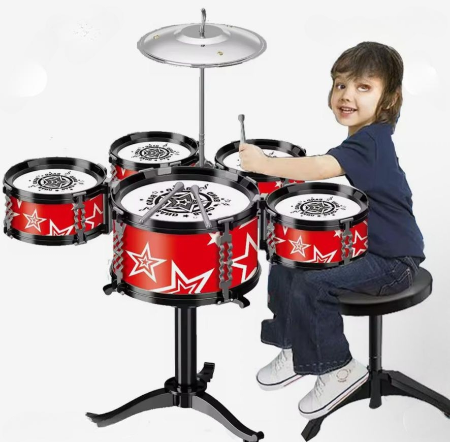 Children’s Drum Set – 3-Drum Musical Toy with Sticks & Accessories for Early Music Education