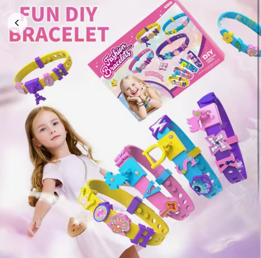 Girls DIY Beaded Bracelet Kit – 100+ Alphabet Charms & Elastic String Craft Set