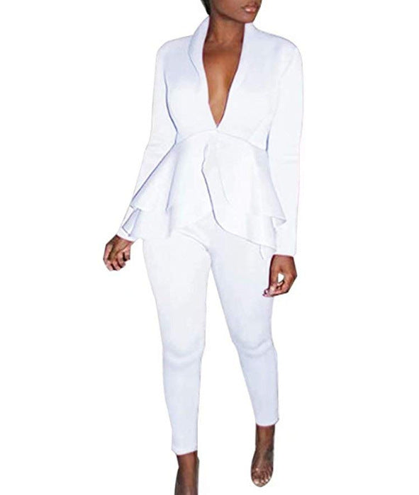 Ruffled Air Layer Business Uniform Casual Wear