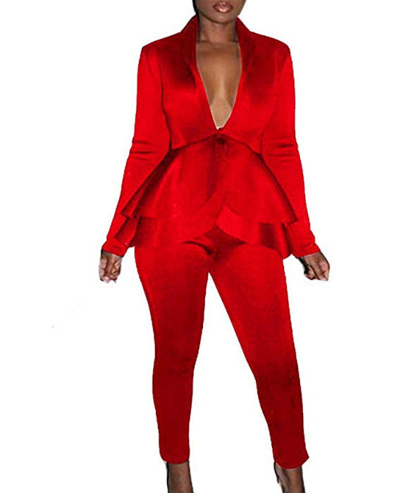 Ruffled Air Layer Business Uniform Casual Wear