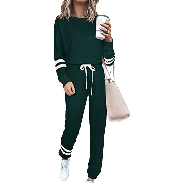 Women's Clothing Plus Size Loose-fitting Solid Color Long Sleeves Casual Suit