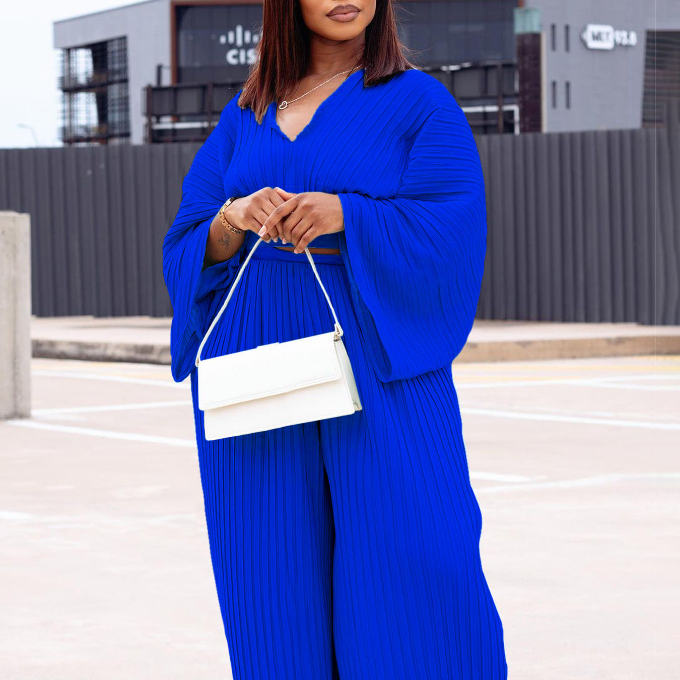 Top Wide Leg Trousers Two-piece Set African Suit