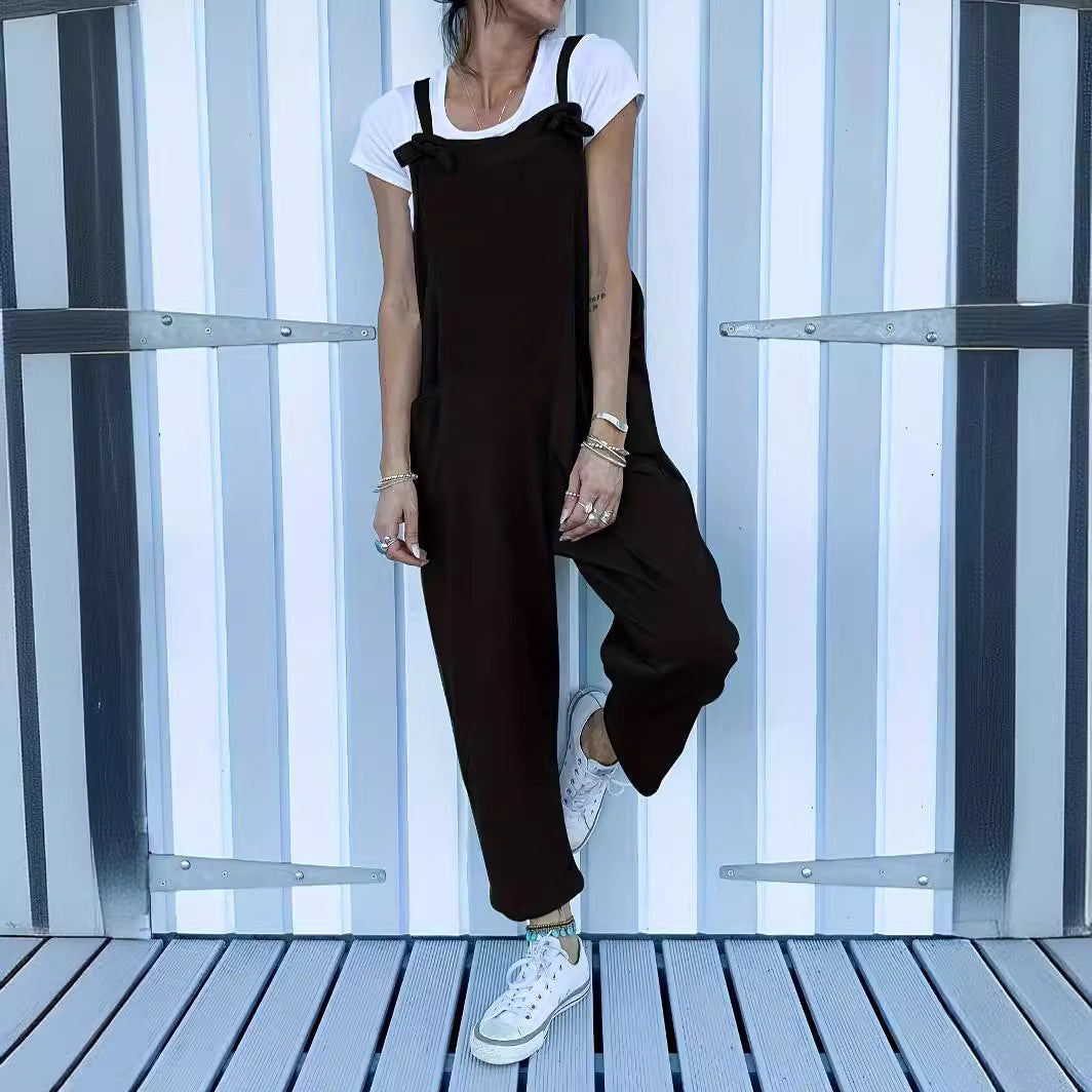 Women's Loose Sleeveless Workwear Camisole Jumpsuit