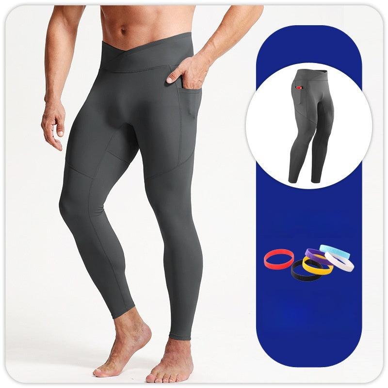 Men's Autumn And Winter Cross High Top Sports Tight Trousers