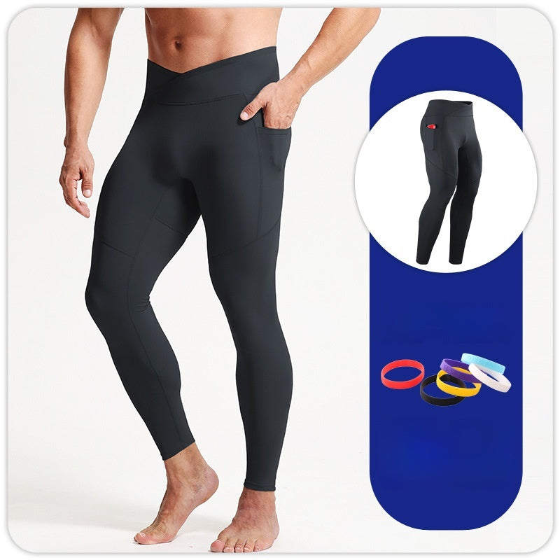 Men's Autumn And Winter Cross High Top Sports Tight Trousers