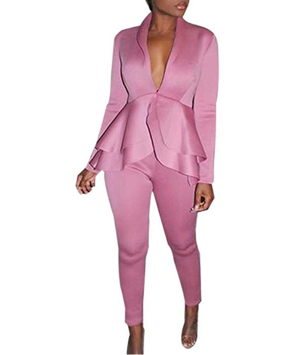 Ruffled Air Layer Business Uniform Casual Wear