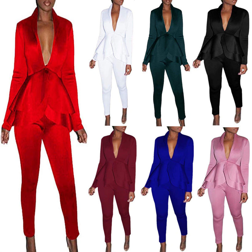 Ruffled Air Layer Business Uniform Casual Wear