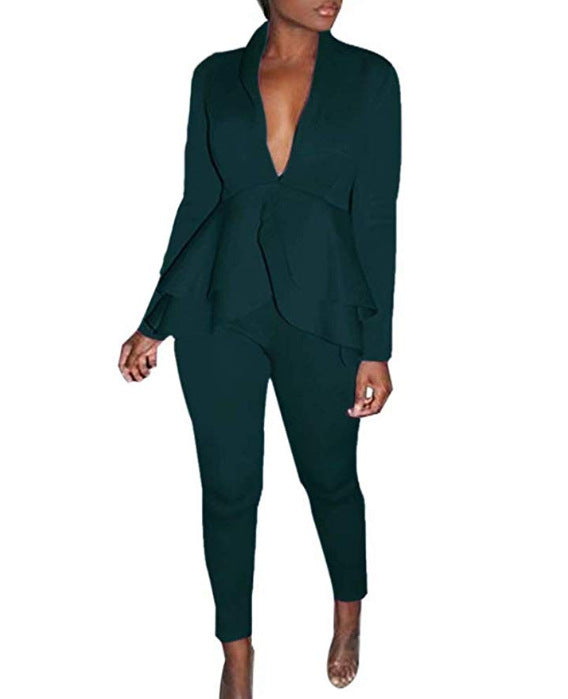 Ruffled Air Layer Business Uniform Casual Wear
