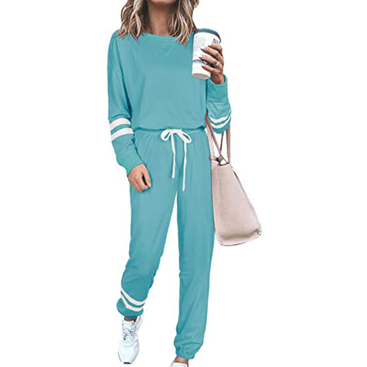 Women's Clothing Plus Size Loose-fitting Solid Color Long Sleeves Casual Suit