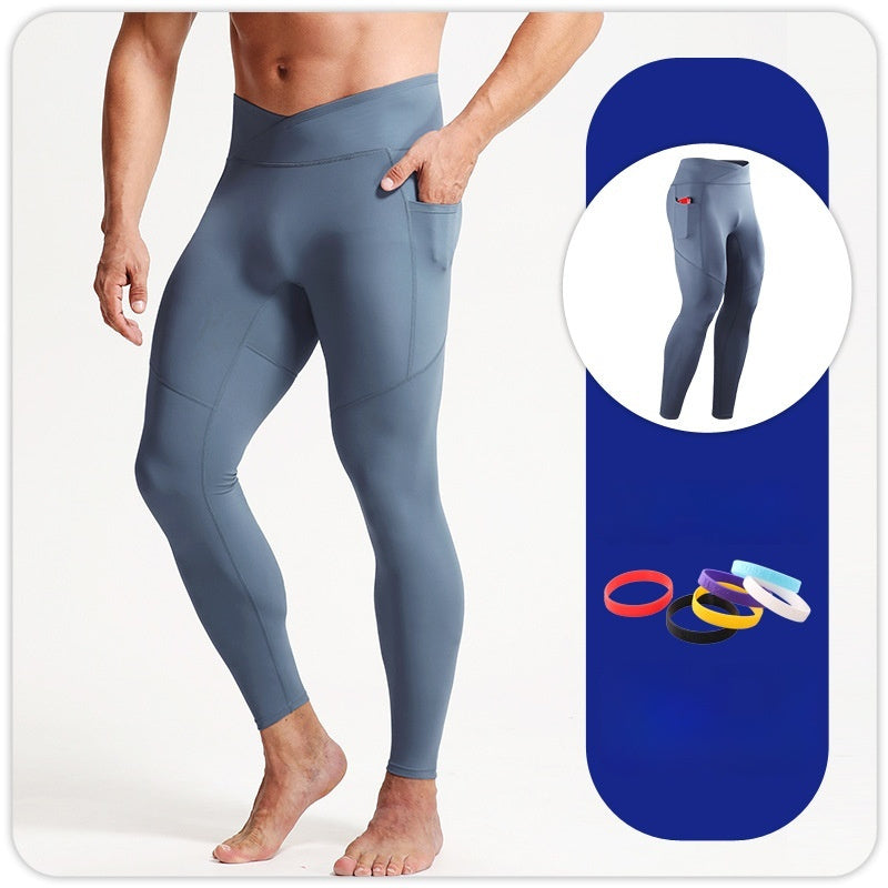 Men's Autumn And Winter Cross High Top Sports Tight Trousers