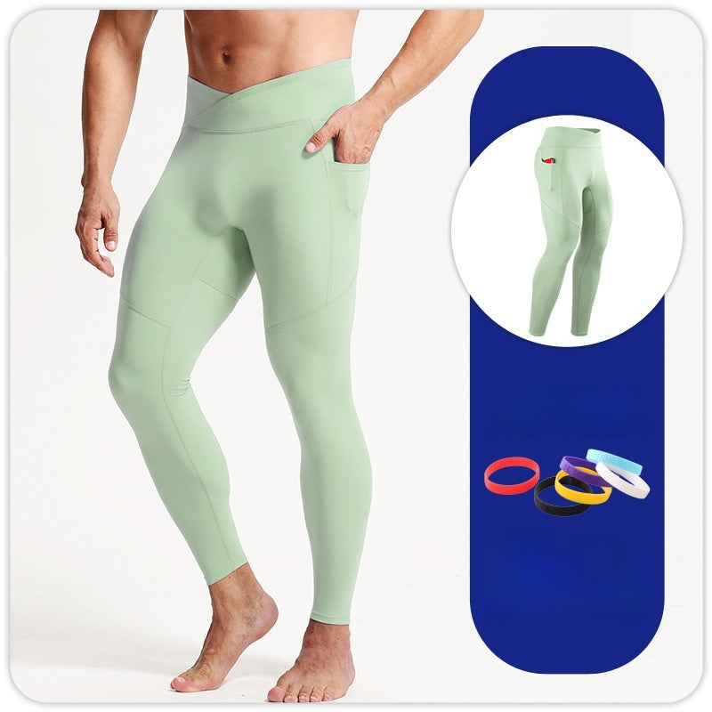 Men's Autumn And Winter Cross High Top Sports Tight Trousers
