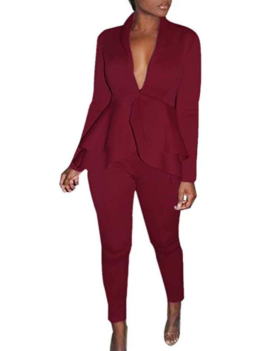 Ruffled Air Layer Business Uniform Casual Wear