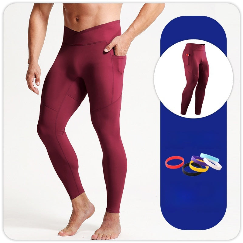 Men's Autumn And Winter Cross High Top Sports Tight Trousers